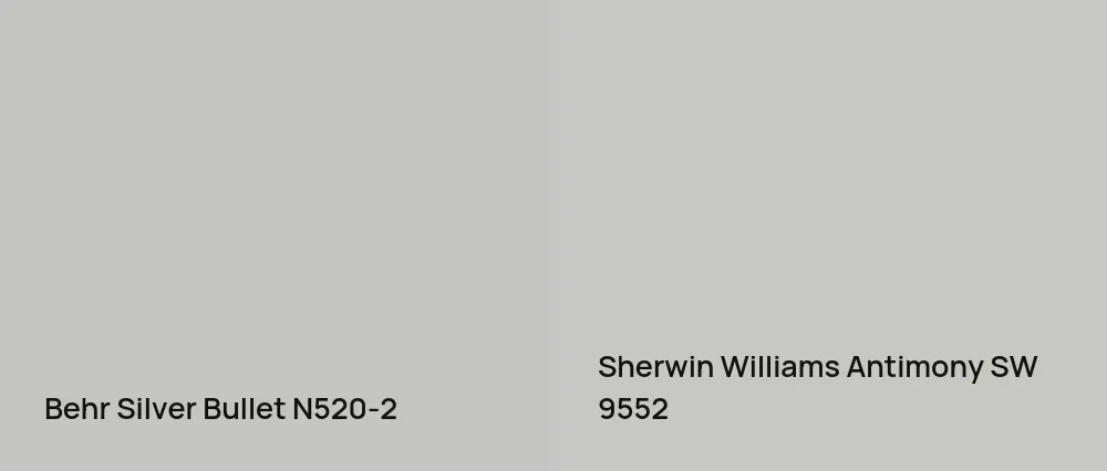 Behr Silver Bullet N520-2 vs Sherwin Williams Antimony SW 9552