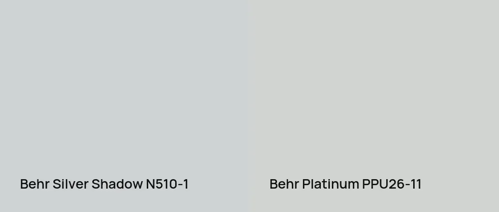 Behr Silver Shadow N510-1 vs Behr Platinum PPU26-11