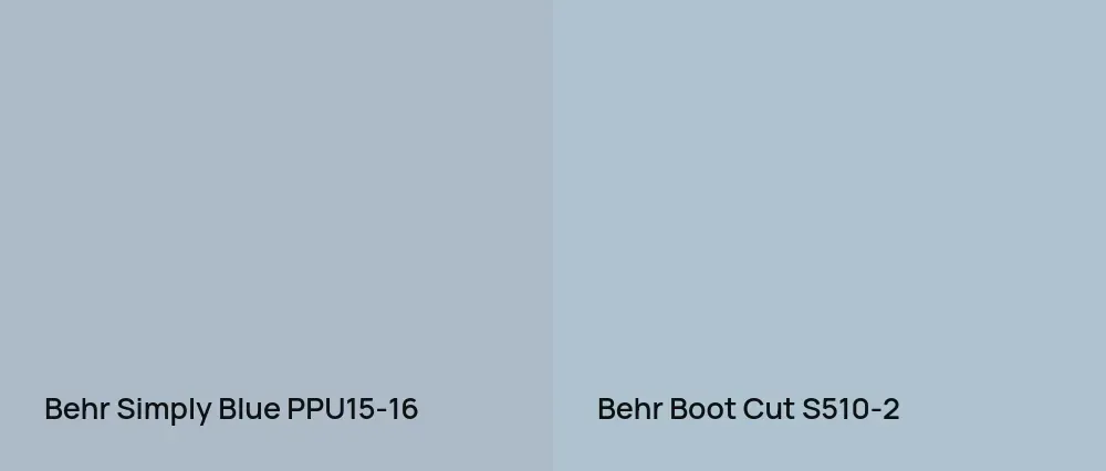 Behr Simply Blue PPU15-16 vs Behr Boot Cut S510-2