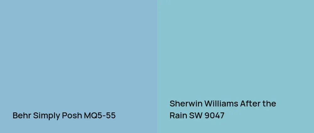 Behr Simply Posh MQ5-55 vs Sherwin Williams After the Rain SW 9047