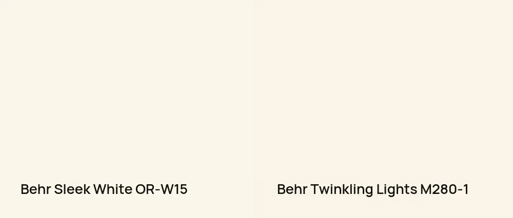 Behr Sleek White OR-W15 vs Behr Twinkling Lights M280-1