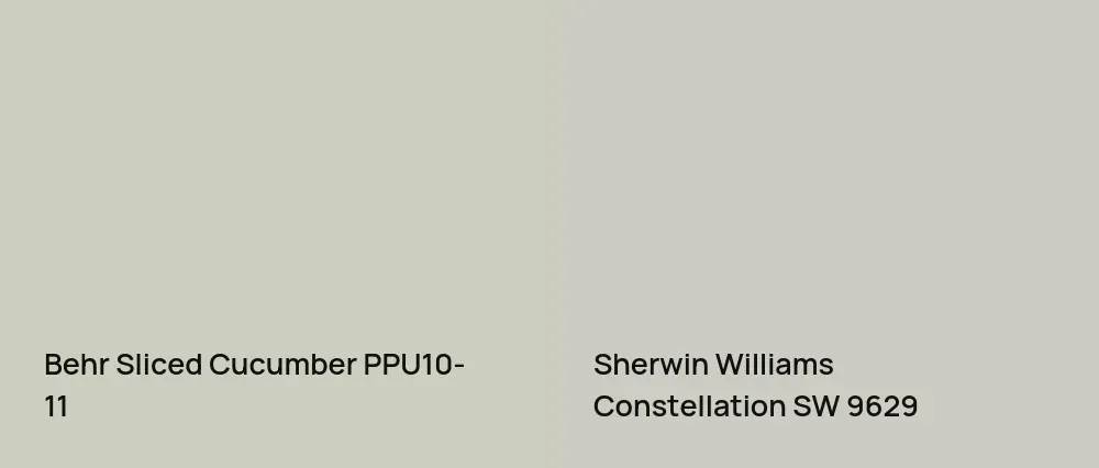 Behr Sliced Cucumber PPU10-11 vs Sherwin Williams Constellation SW 9629