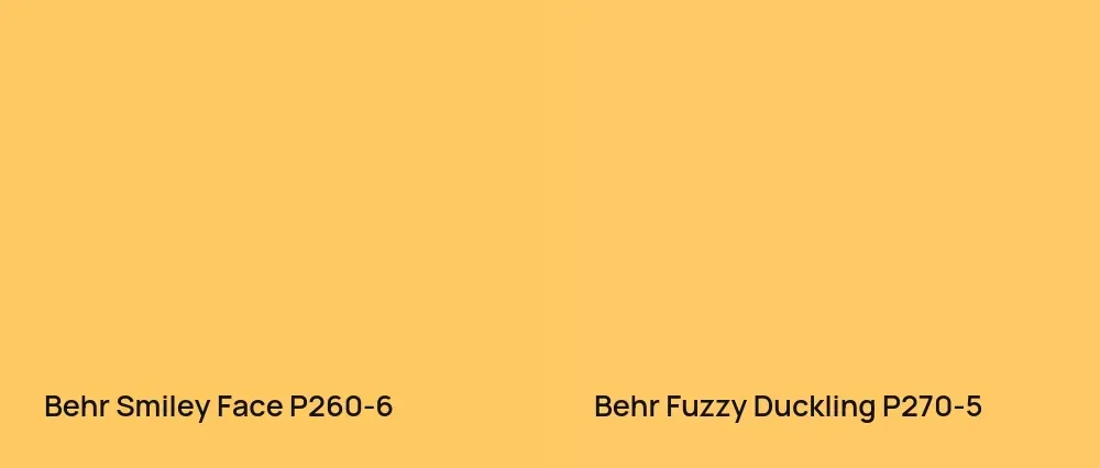 Behr Smiley Face P260-6 vs Behr Fuzzy Duckling P270-5