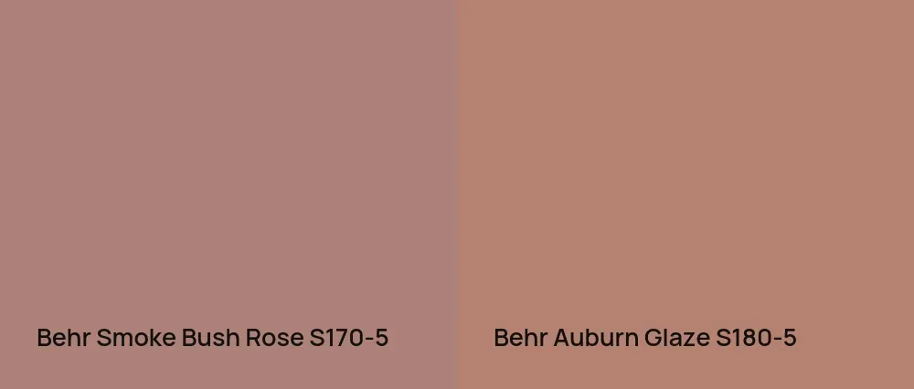 Behr Smoke Bush Rose S170-5 vs Behr Auburn Glaze S180-5