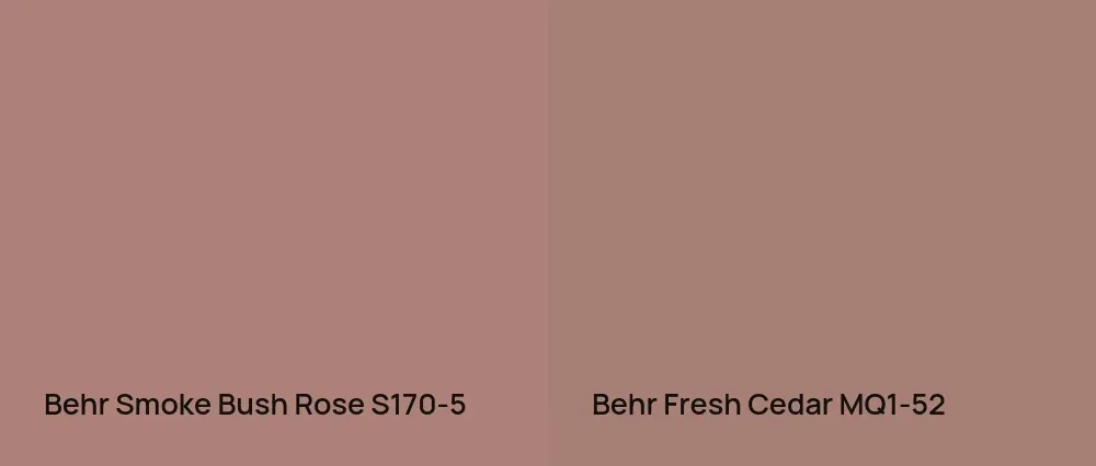 Behr Smoke Bush Rose S170-5 vs Behr Fresh Cedar MQ1-52