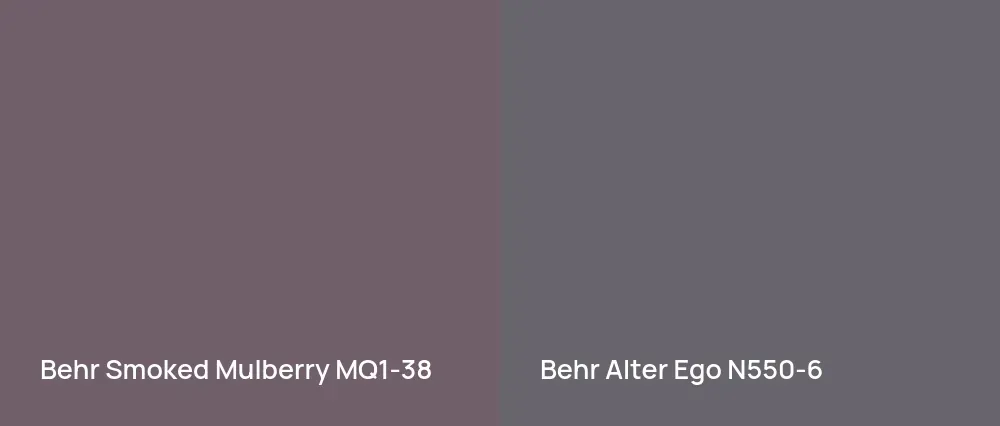 Behr Smoked Mulberry MQ1-38 vs Behr Alter Ego N550-6