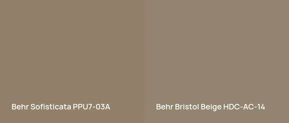 Behr Sofisticata PPU7-03A vs Behr Bristol Beige HDC-AC-14