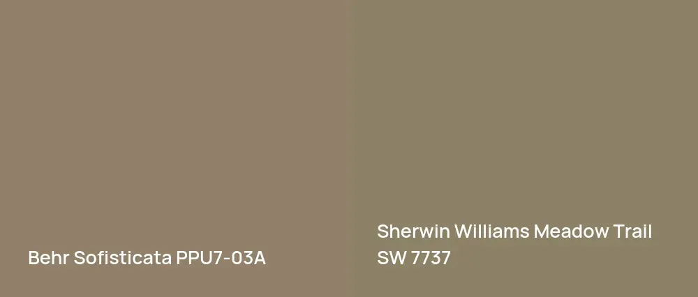 Behr Sofisticata PPU7-03A vs Sherwin Williams Meadow Trail SW 7737