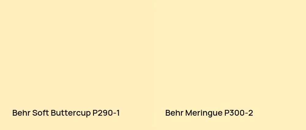 Behr Soft Buttercup P290-1 vs Behr Meringue P300-2