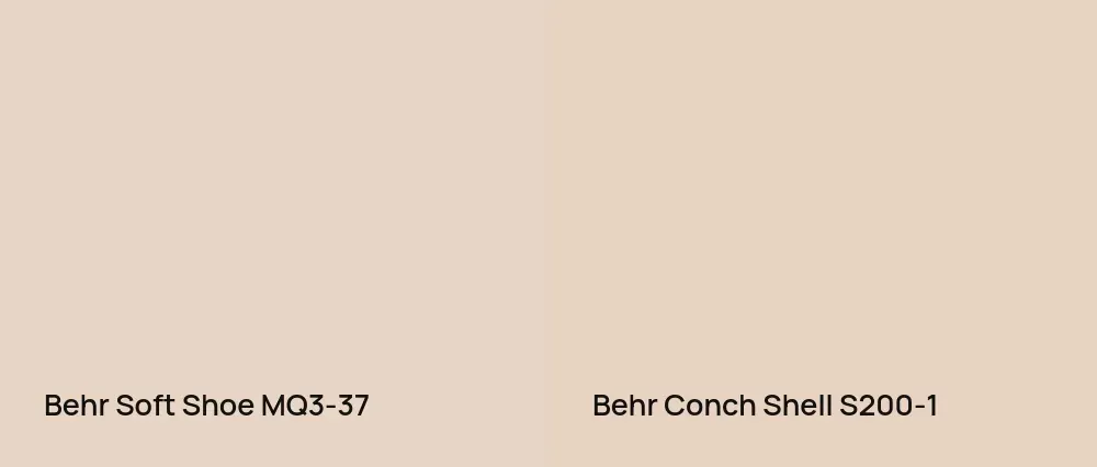 Behr Soft Shoe MQ3-37 vs Behr Conch Shell S200-1
