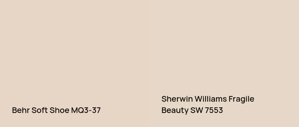 Behr Soft Shoe MQ3-37 vs Sherwin Williams Fragile Beauty SW 7553