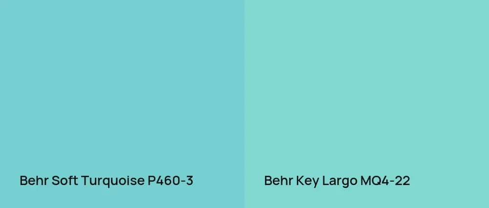 Behr Soft Turquoise P460-3 vs Behr Key Largo MQ4-22