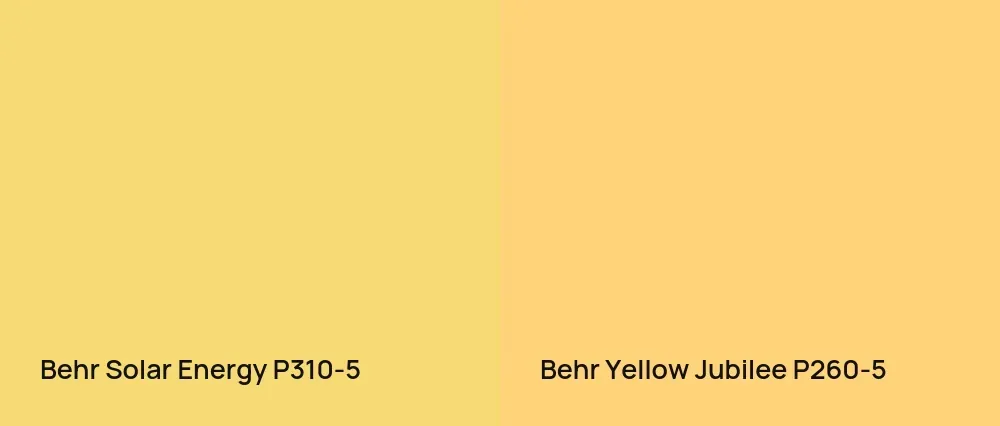 Behr Solar Energy P310-5 vs Behr Yellow Jubilee P260-5