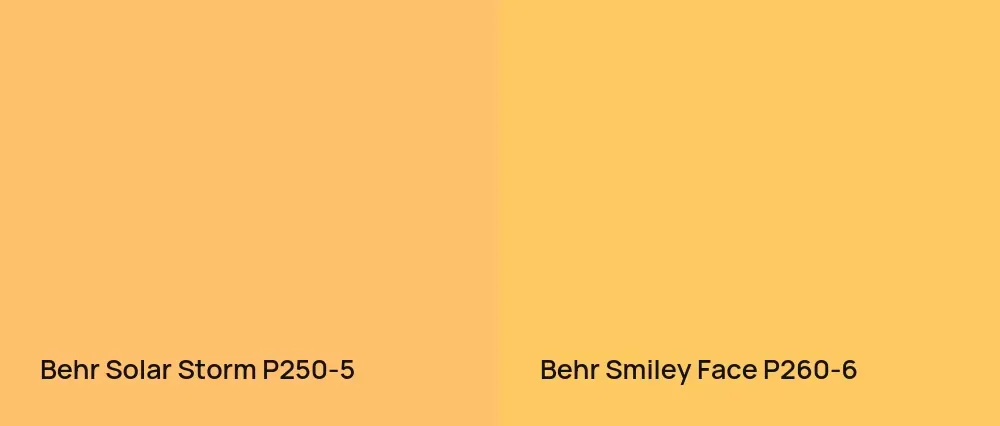 Behr Solar Storm P250-5 vs Behr Smiley Face P260-6