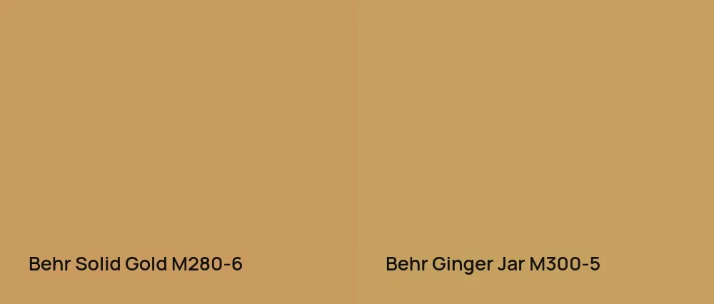 Behr Solid Gold M280-6 vs Behr Ginger Jar M300-5