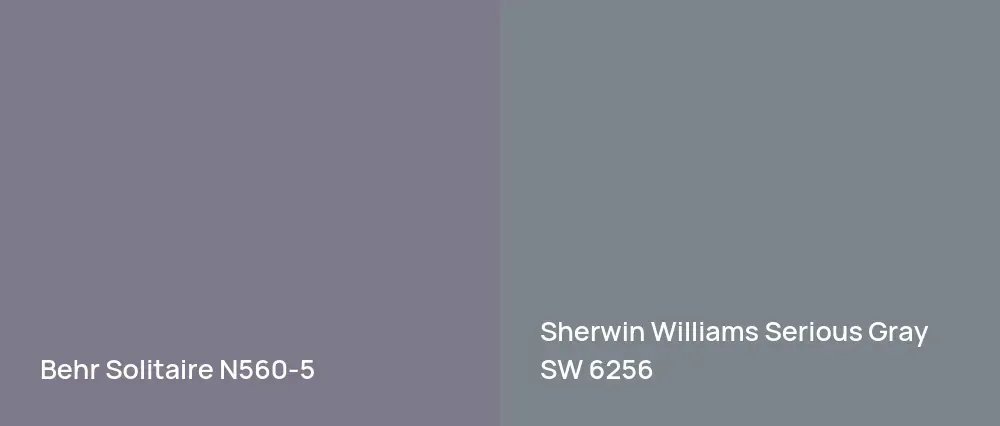 Behr Solitaire N560-5 vs Sherwin Williams Serious Gray SW 6256