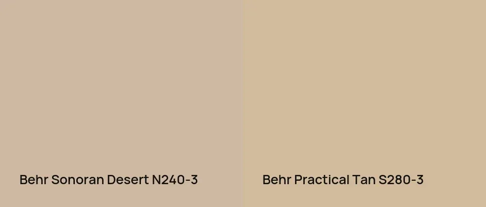 Behr Sonoran Desert N240-3 vs Behr Practical Tan S280-3