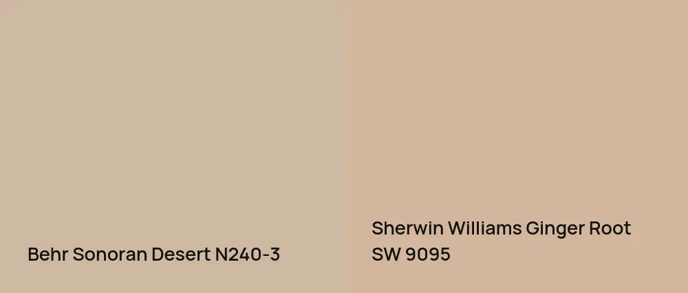 Behr Sonoran Desert N240-3 vs Sherwin Williams Ginger Root SW 9095