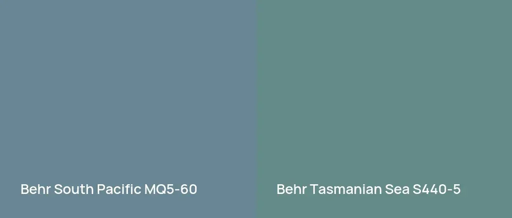 Behr South Pacific MQ5-60 vs Behr Tasmanian Sea S440-5