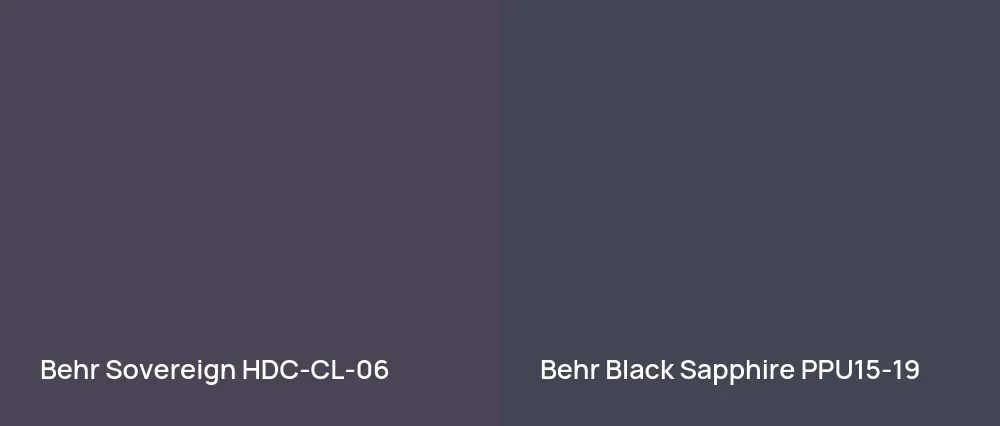 Behr Sovereign HDC-CL-06 vs Behr Black Sapphire PPU15-19