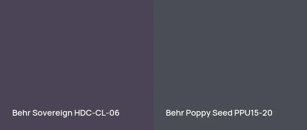 Behr Sovereign HDC-CL-06 vs Behr Poppy Seed PPU15-20