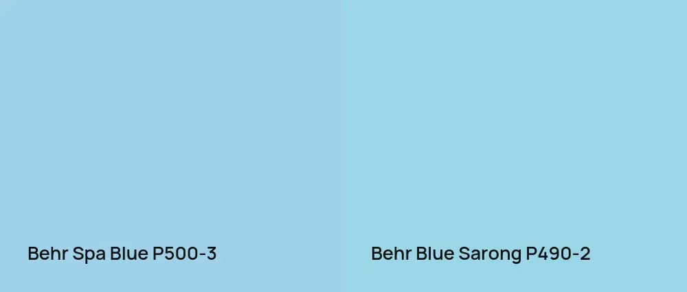 Behr Spa Blue P500-3 vs Behr Blue Sarong P490-2