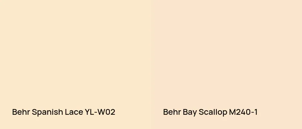 Behr Spanish Lace YL-W02 vs Behr Bay Scallop M240-1