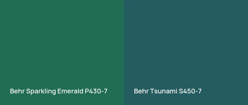 Behr Sparkling Emerald P430-7 vs Behr Tsunami S450-7