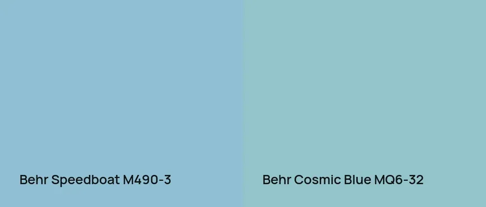 Behr Speedboat M490-3 vs Behr Cosmic Blue MQ6-32