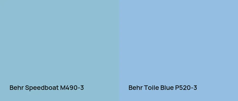 Behr Speedboat M490-3 vs Behr Toile Blue P520-3