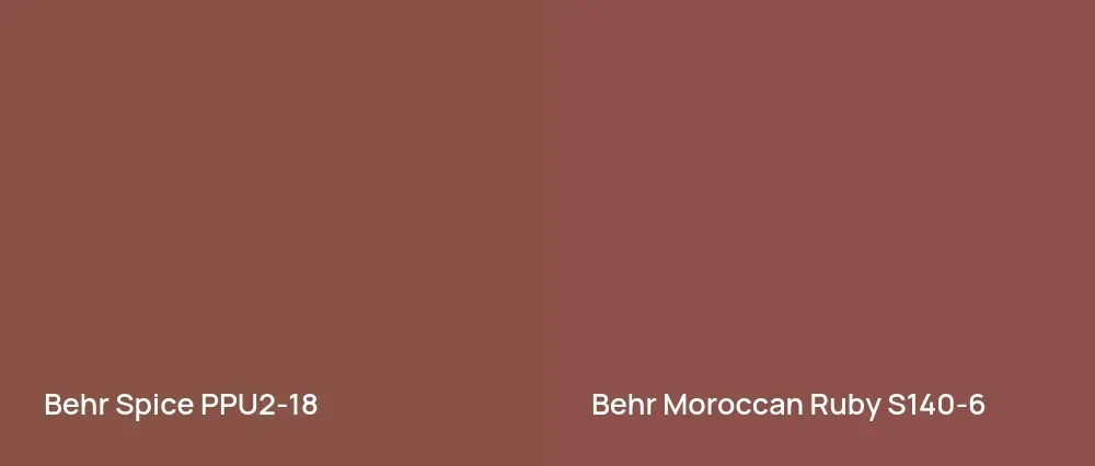 Behr Spice PPU2-18 vs Behr Moroccan Ruby S140-6