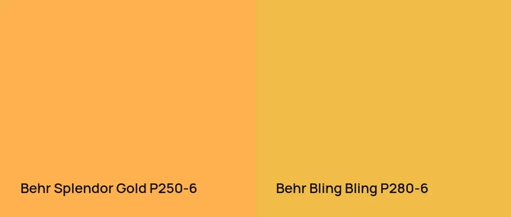 Behr Splendor Gold P250-6 vs Behr Bling Bling P280-6
