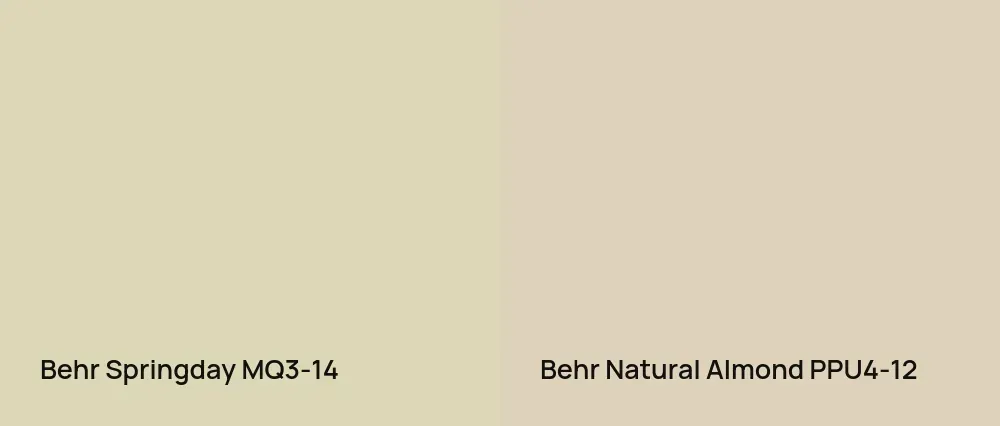 Behr Springday MQ3-14 vs Behr Natural Almond PPU4-12
