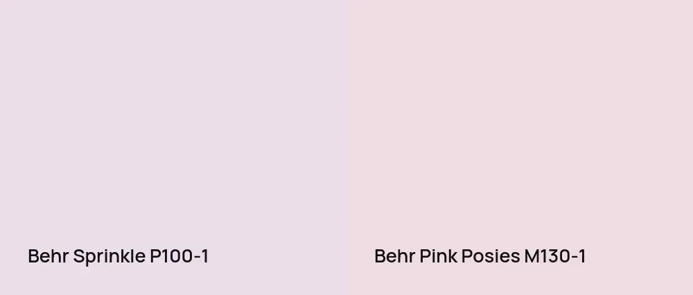 Behr Sprinkle P100-1 vs Behr Pink Posies M130-1