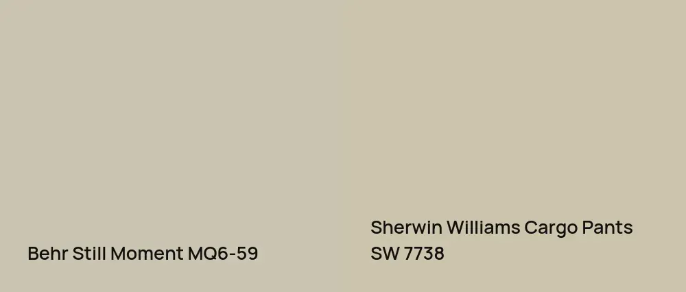 Behr Still Moment MQ6-59 vs Sherwin Williams Cargo Pants SW 7738
