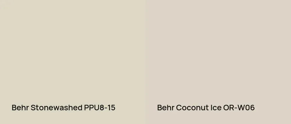 Behr Stonewashed PPU8-15 vs Behr Coconut Ice OR-W06