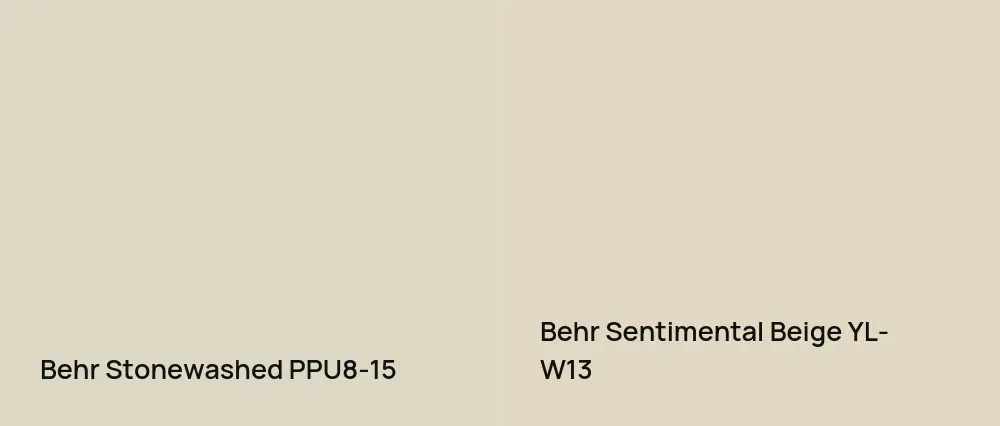 Behr Stonewashed PPU8-15 vs Behr Sentimental Beige YL-W13