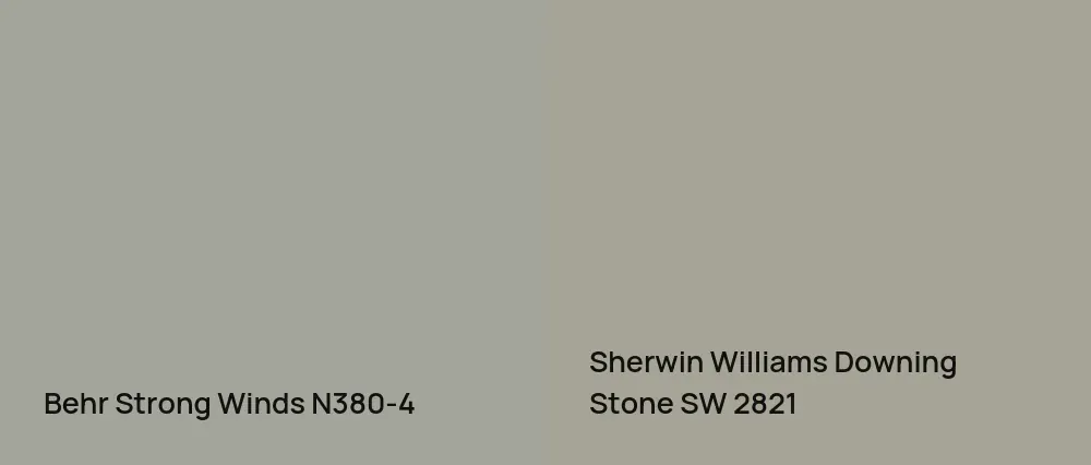 Behr Strong Winds N380-4 vs Sherwin Williams Downing Stone SW 2821