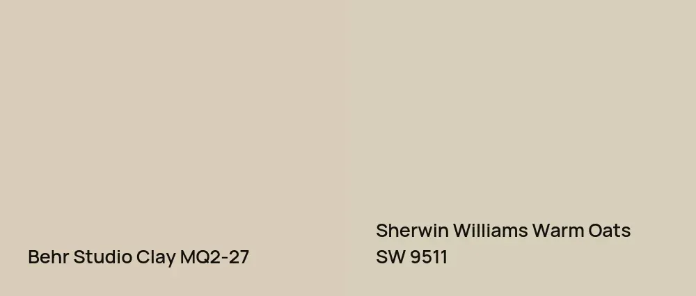 Behr Studio Clay MQ2-27 vs Sherwin Williams Warm Oats SW 9511