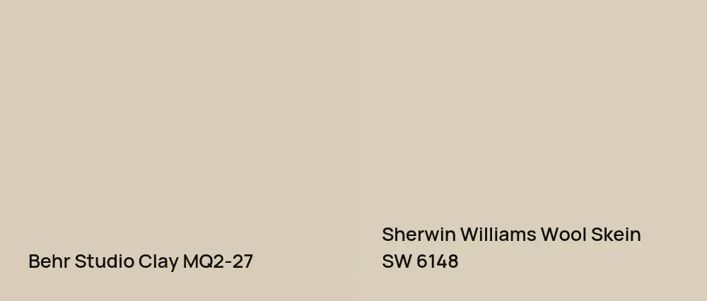Behr Studio Clay MQ2-27 vs Sherwin Williams Wool Skein SW 6148