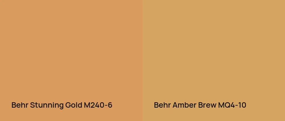 Behr Stunning Gold M240-6 vs Behr Amber Brew MQ4-10