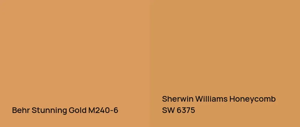 Behr Stunning Gold M240-6 vs Sherwin Williams Honeycomb SW 6375