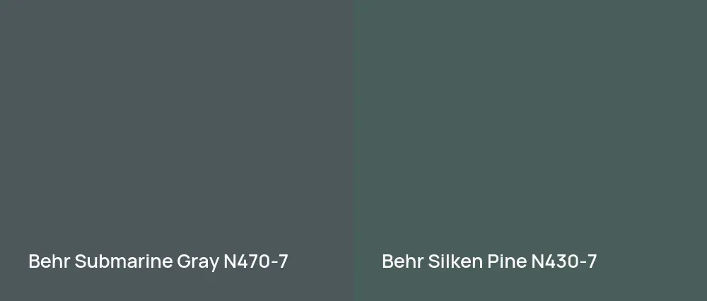Behr Submarine Gray N470-7 vs Behr Silken Pine N430-7