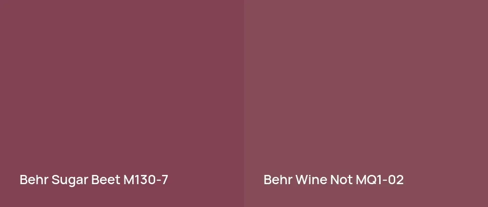 Behr Sugar Beet M130-7 vs Behr Wine Not MQ1-02