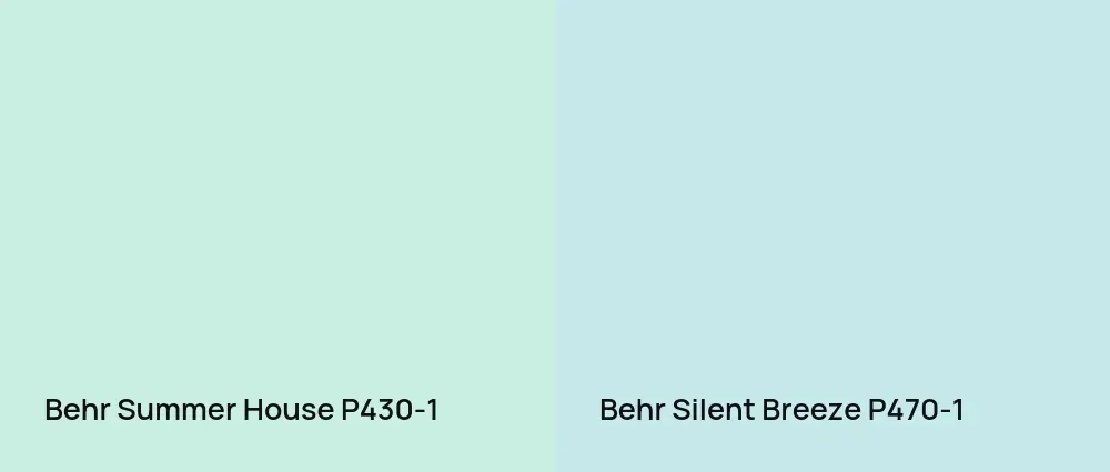 Behr Summer House P430-1 vs Behr Silent Breeze P470-1