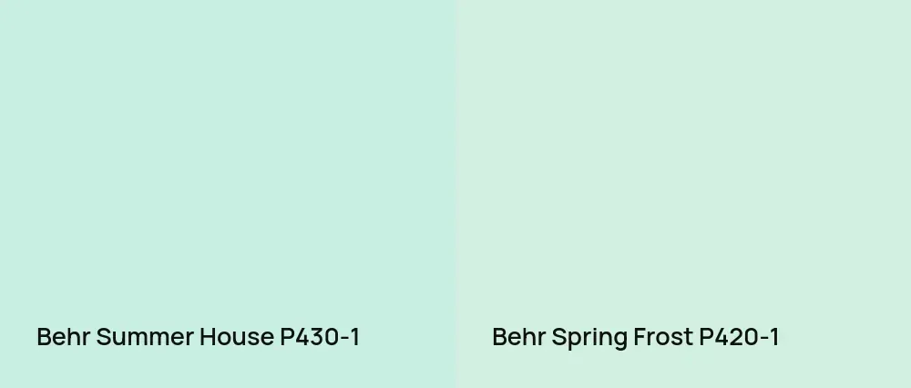 Behr Summer House P430-1 vs Behr Spring Frost P420-1