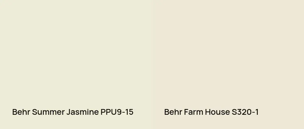 Behr Summer Jasmine PPU9-15 vs Behr Farm House S320-1