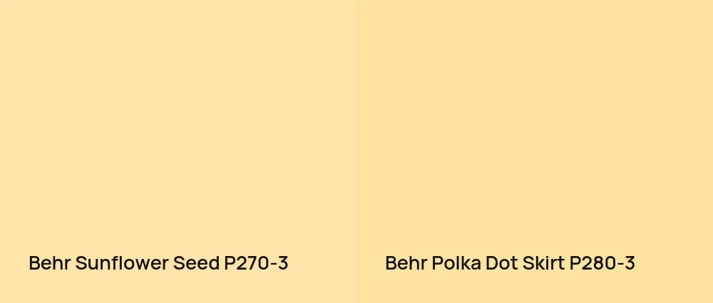 Behr Sunflower Seed P270-3 vs Behr Polka Dot Skirt P280-3