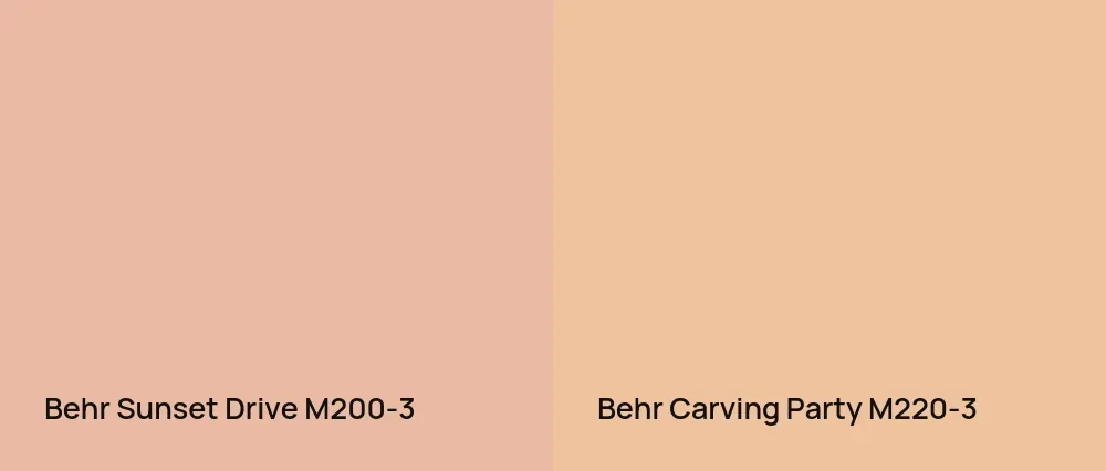 Behr Sunset Drive M200-3 vs Behr Carving Party M220-3