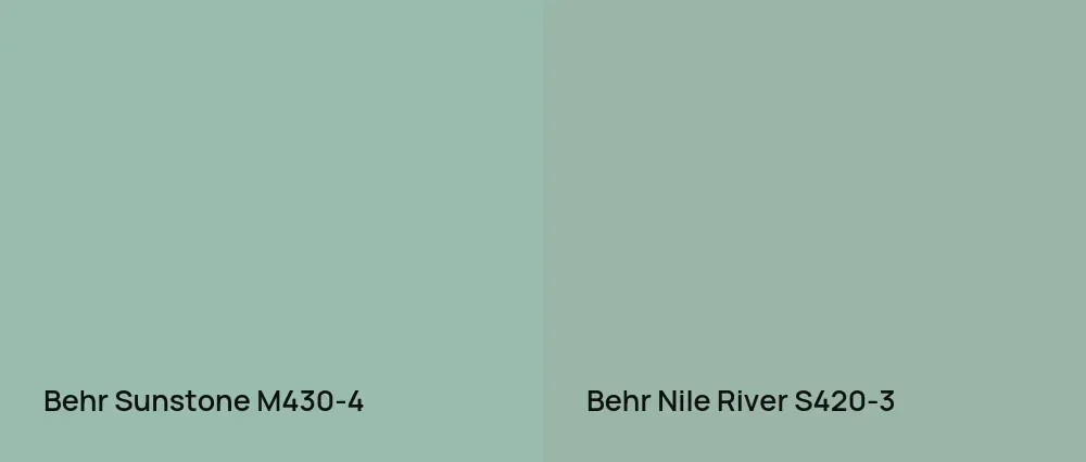 Behr Sunstone M430-4 vs Behr Nile River S420-3